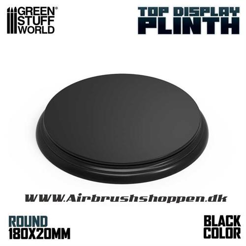 Round Top Display Plinth 18 cm 18mm Black - GSW